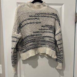 Knox Rose Black and White Cowl Neck Sweater